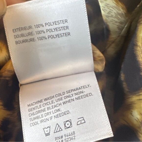 Laundry By Shelli Segal Quilted Black Coat With Leopard Lining - XS - Picture 6 of 7